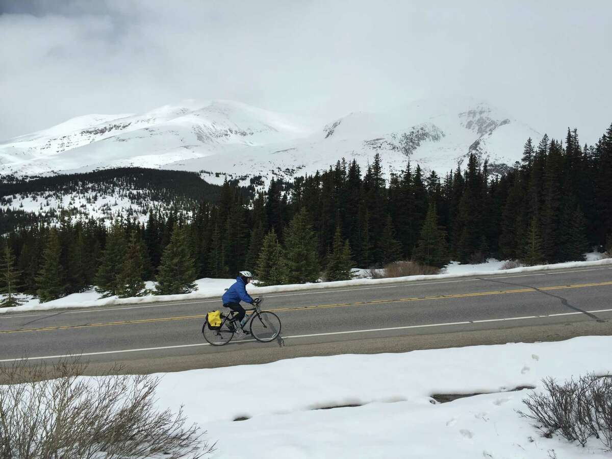 Sugar Land resident Kari Loya took this photo of his father, Merv Loya, near Hoosier Pass in Colorado as the two biked the 4,200 miles of the TransAmerica Bicycle Trail in 2015. Merv Loya was 75 years old at the time and had early stage Alzheimer's disease.