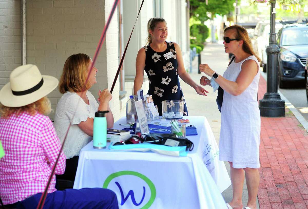 The Darien Chamber of Commerce holds its Darien Sidewalk Sales event for businesses up and down Post Road in Darien, Conn., on Friday July 15, 2022. The sidewalk sales will also run from July 16, 10 a.m. to 5 p.m.