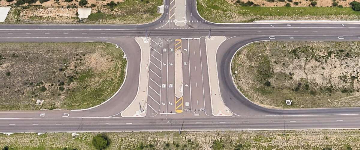 Pictured is Sierra Vista Boulevard, running vertical, intersecting with Cuatro Vientos Boulevard in Laredo. A fatal crash occurred in this area on Friday, July 15, 2022.