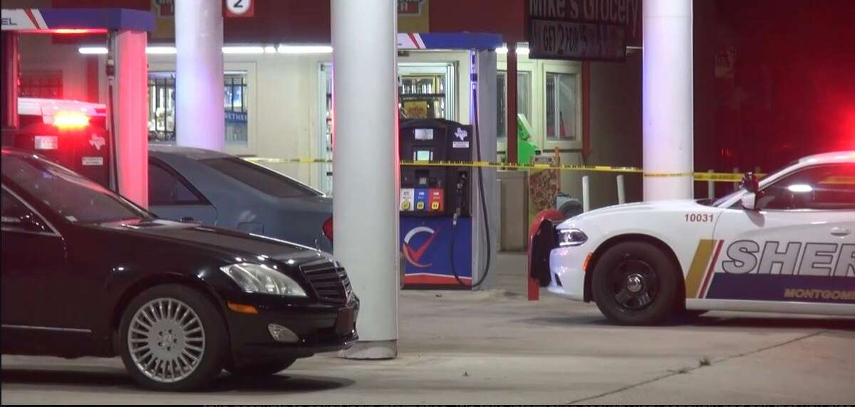 Montgomery County Sheriff's deputies investigate a fatal shooting at a gas station just off of Highway 249 on July 15, 2022.