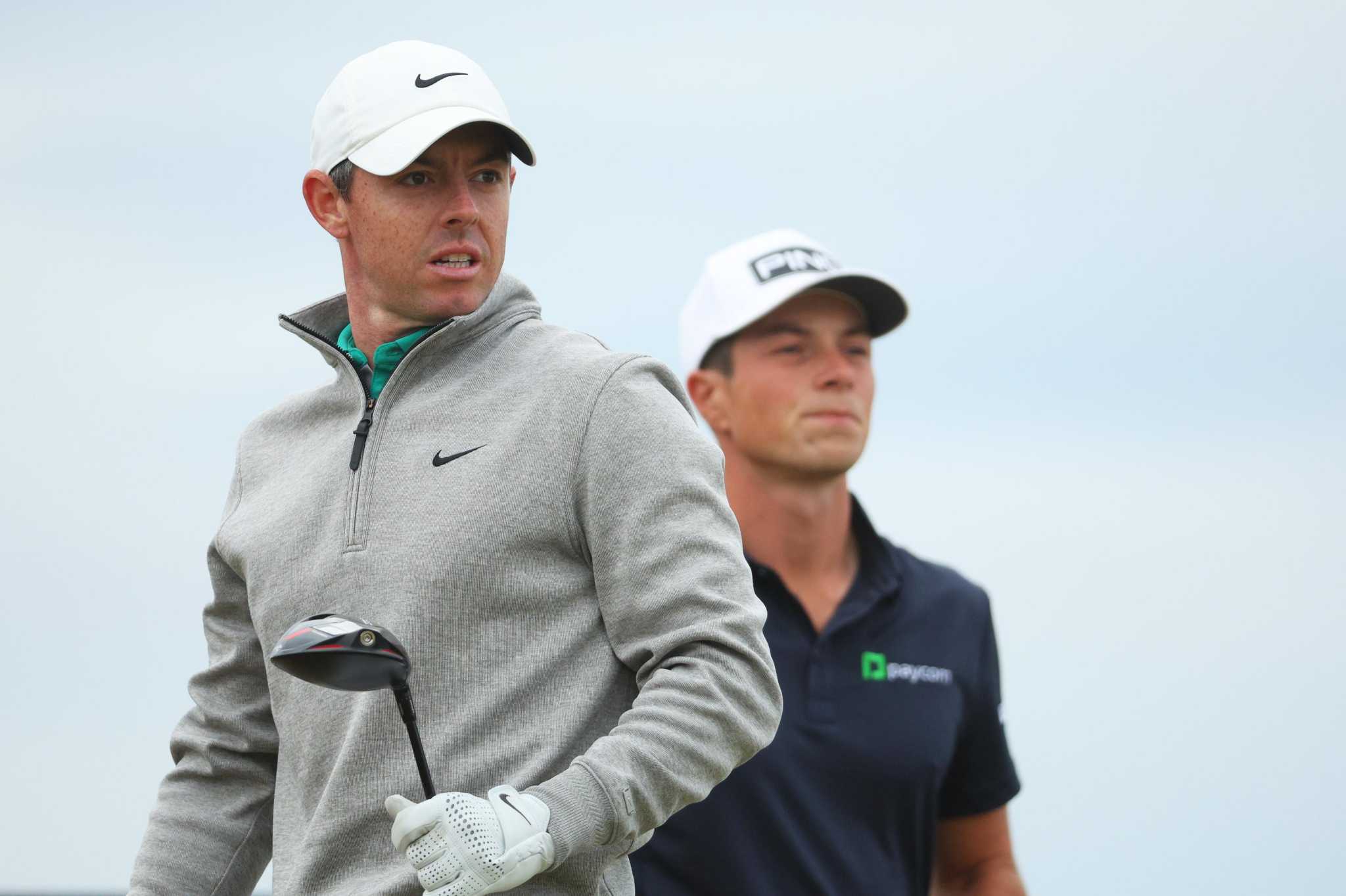 Rory McIlroy, Viktor Hovland share lead at British Open
