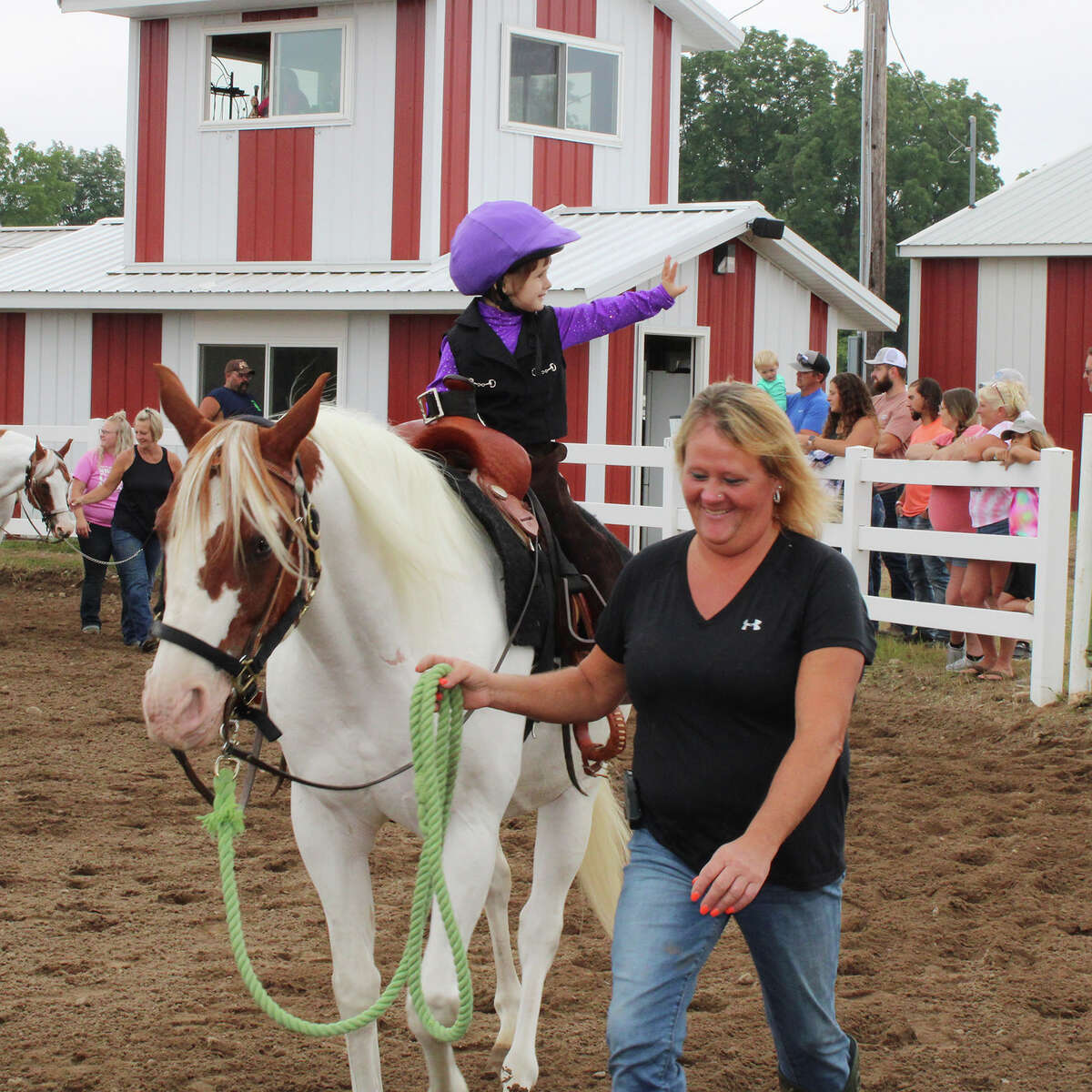 Children as young as 2 years old showed how they handle horses and ponies more than twice their size during the Cloverbud and PeeWee classes Saturday morning to close out the Mecosta County Free Fair.