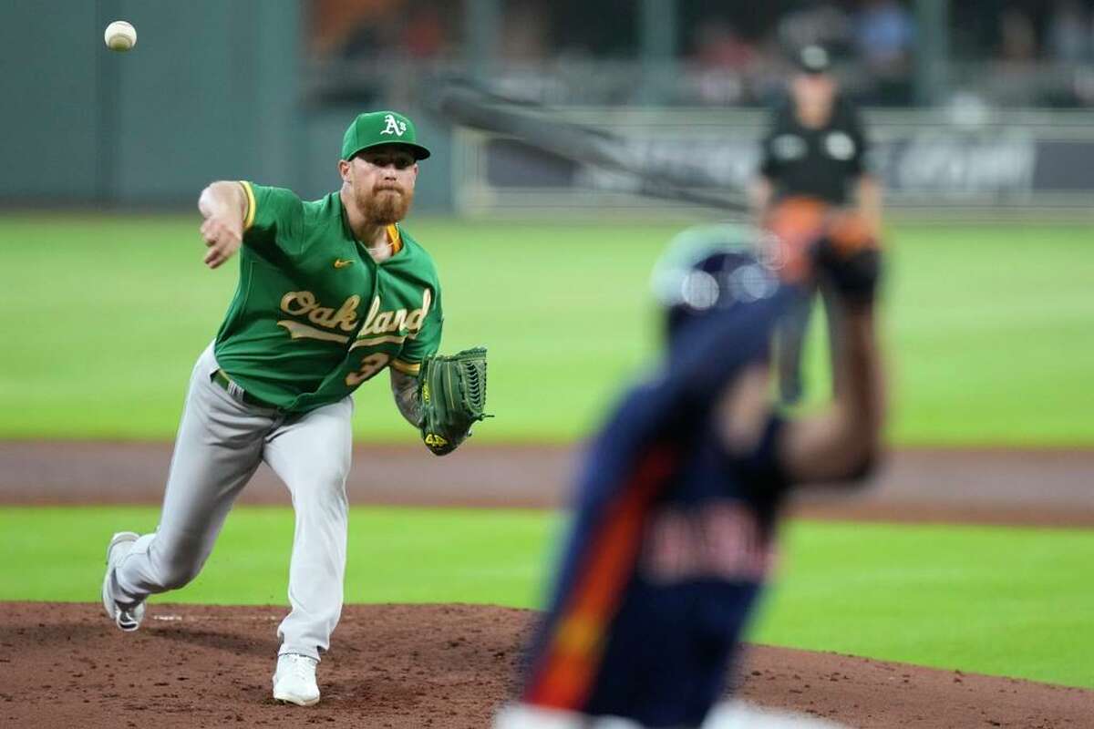 A’s right-hander Adam Oller, who grew up in the Houston suburb of Conroe, Texas, described pitching at Minute Maid Park as a “cool experience today.”