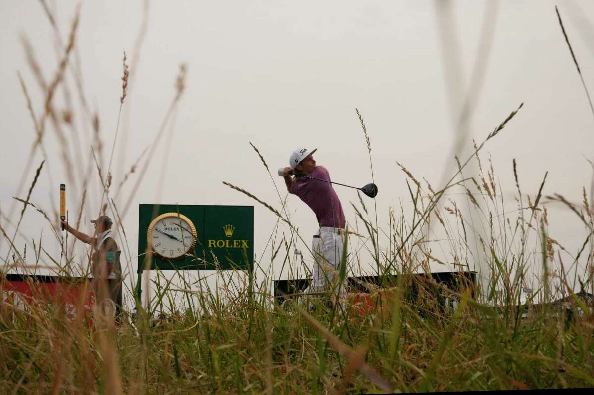 Cameron Smith, of Australia, plays off the 6th tee during the final round of the British Open golf championship on the Old Course at St. Andrews, Scotland, Sunday July 17, 2022. (AP Photo/Gerald Herbert)