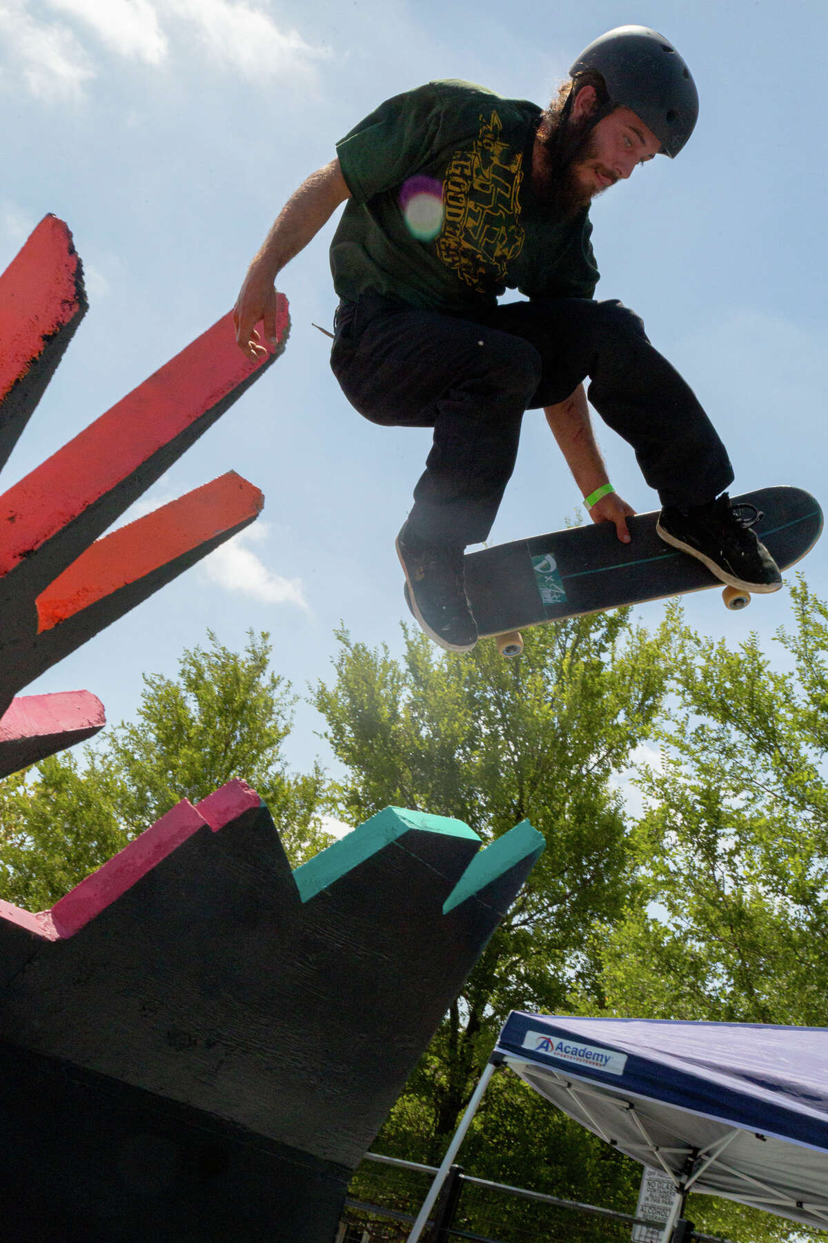Spring Time Park's skate plaza was given a Spurs-themed makeover thanks to a partnership between the team and the city.