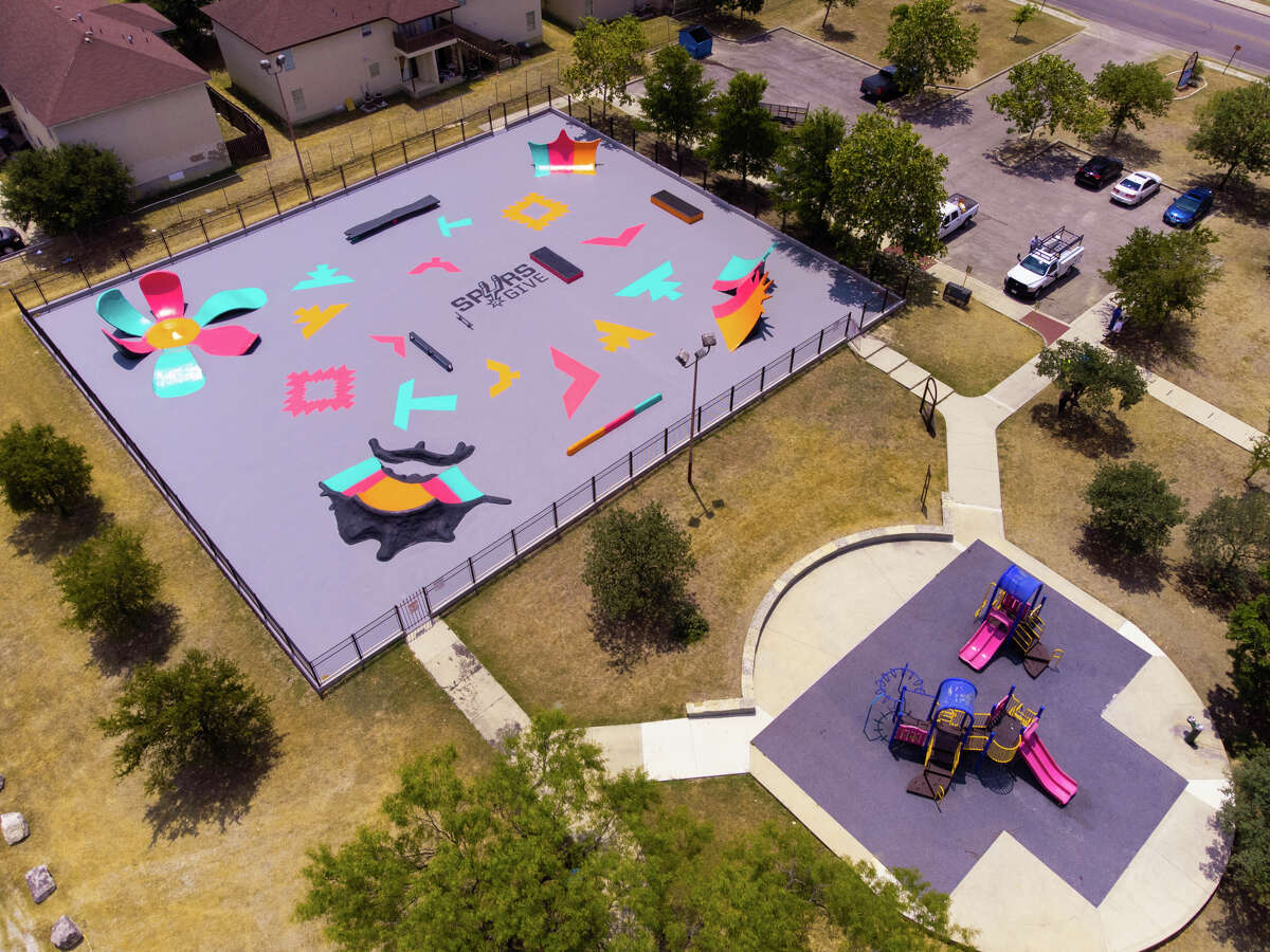 Spring Time Park's skate plaza got a Spurs-themed renovation through a partnership between the team and the city. 