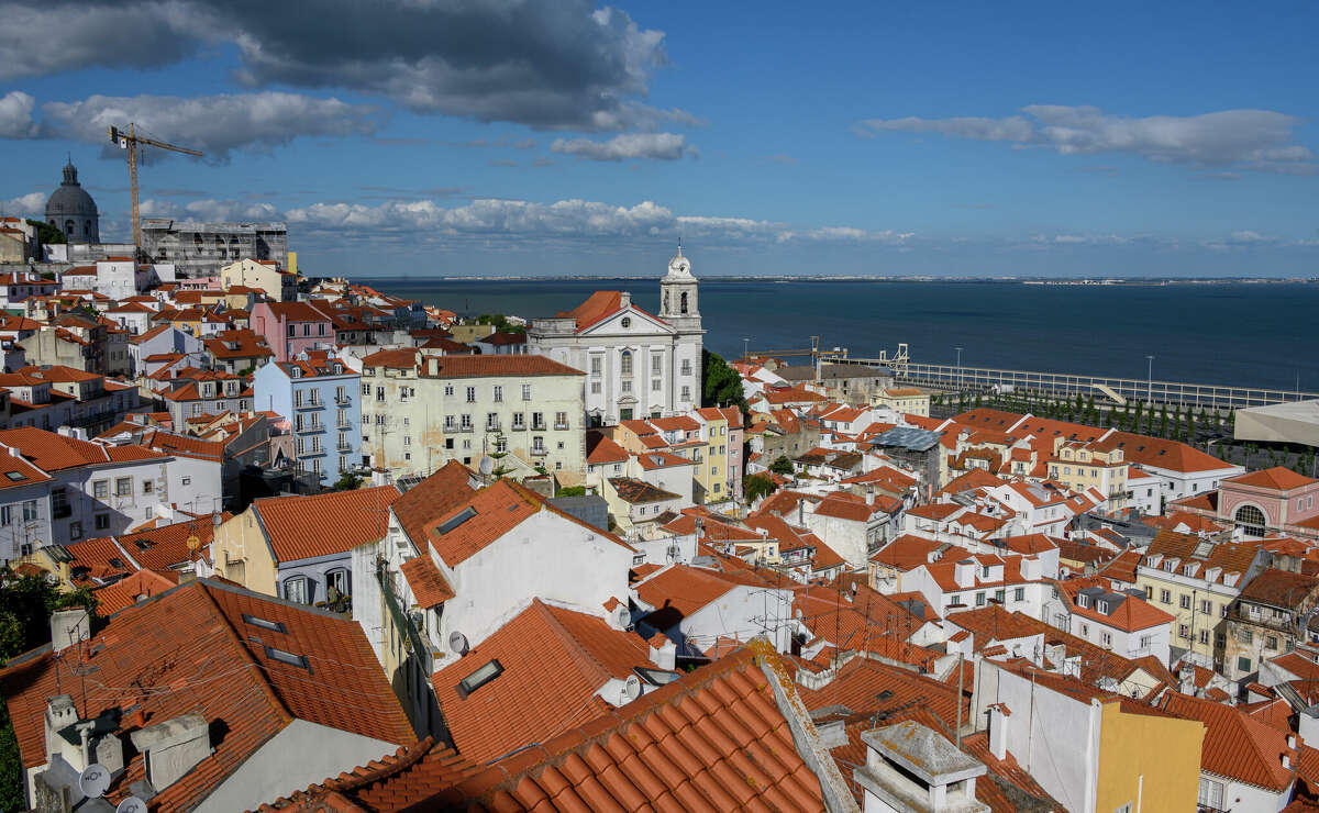  View of Alfama historical neighborhood from the Miradouro das Portas do Sol, a much favored observation spot by tourists