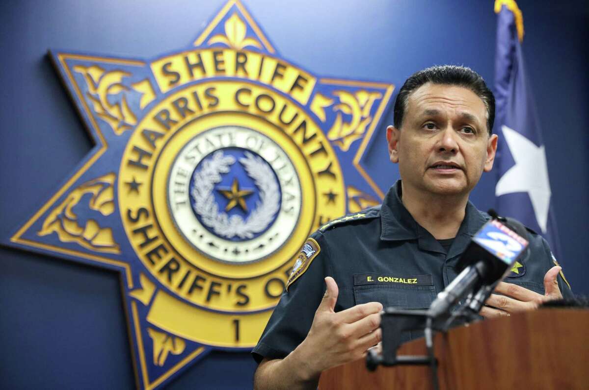 Harris County Sheriff Ed Gonzalez during a press conference, Friday, May 28, 2021, at the Harris County Jail in Houston.