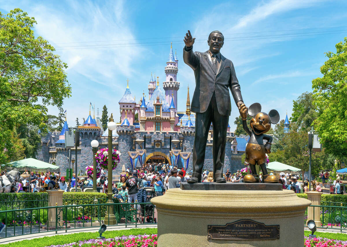 General views of the Walt Disney "Partners" statue at Disneyland on May 27, 2022 in Anaheim, California. 