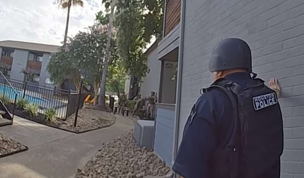 The Houston Police Department on Monday released body camera video of a June standoff at a southeast Houston apartment that left an officer injured and a man dead by an apparent suicide.