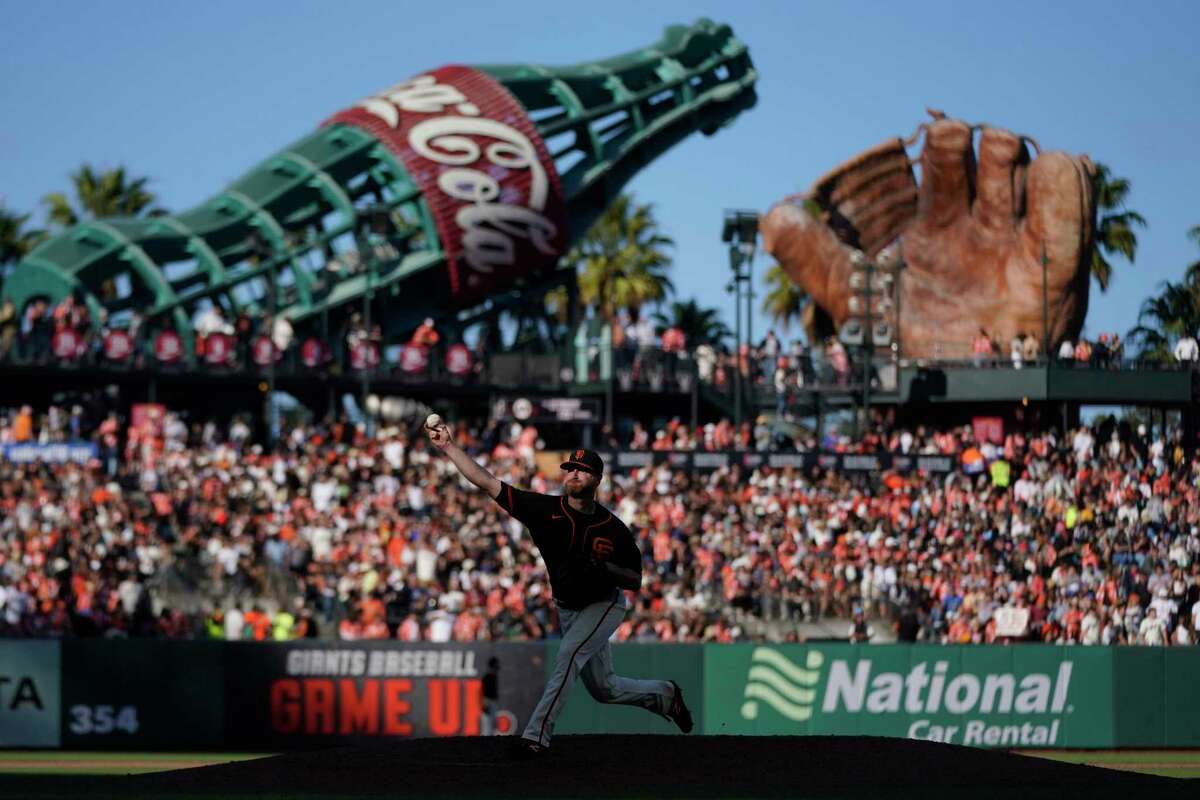 San Francisco Giants' Alex Cobb during a baseball game against the Milwaukee Brewers in San Francisco, Saturday, July 16, 2022. (AP Photo/Jeff Chiu)