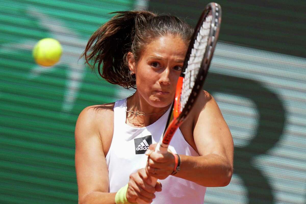 FILE - Russia's Daria Kasatkina plays a shot during a semifinal match at the French Open tennis tournament in Roland Garros stadium in Paris, France, on June 2, 2022. Kasatkina, Russia's highest-ranked women's tennis player, said in a video interview released Monday, July 18, 2022, that she is dating a woman. The French Open semifinalist's comments come as the Russian parliament discusses tightening already stringent restrictions on public discussions of LGBTQ relationships. (AP Photo/Michel Euler, File)