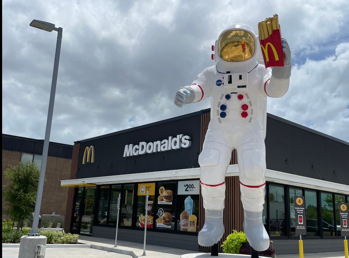 Looking for a photo op? SETX McDonald's near NASA facility gets new  astronaut statue