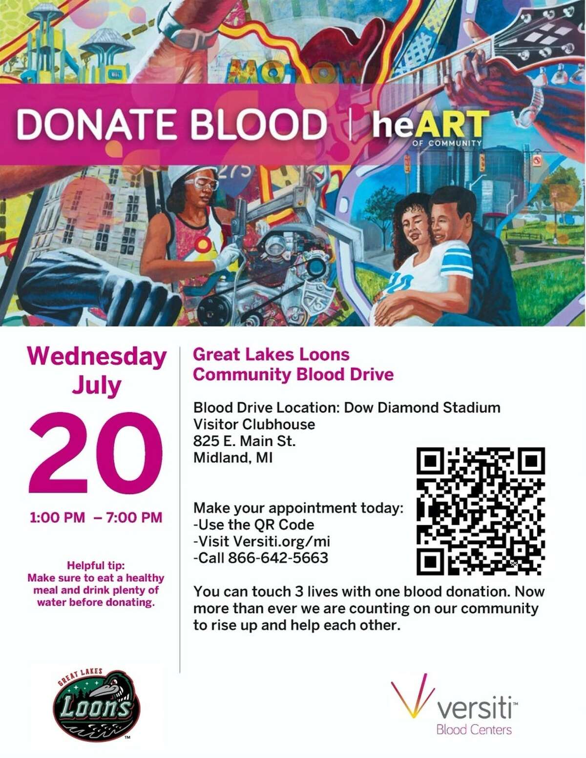 Scan the QR code to schedule an appointment to donate. 