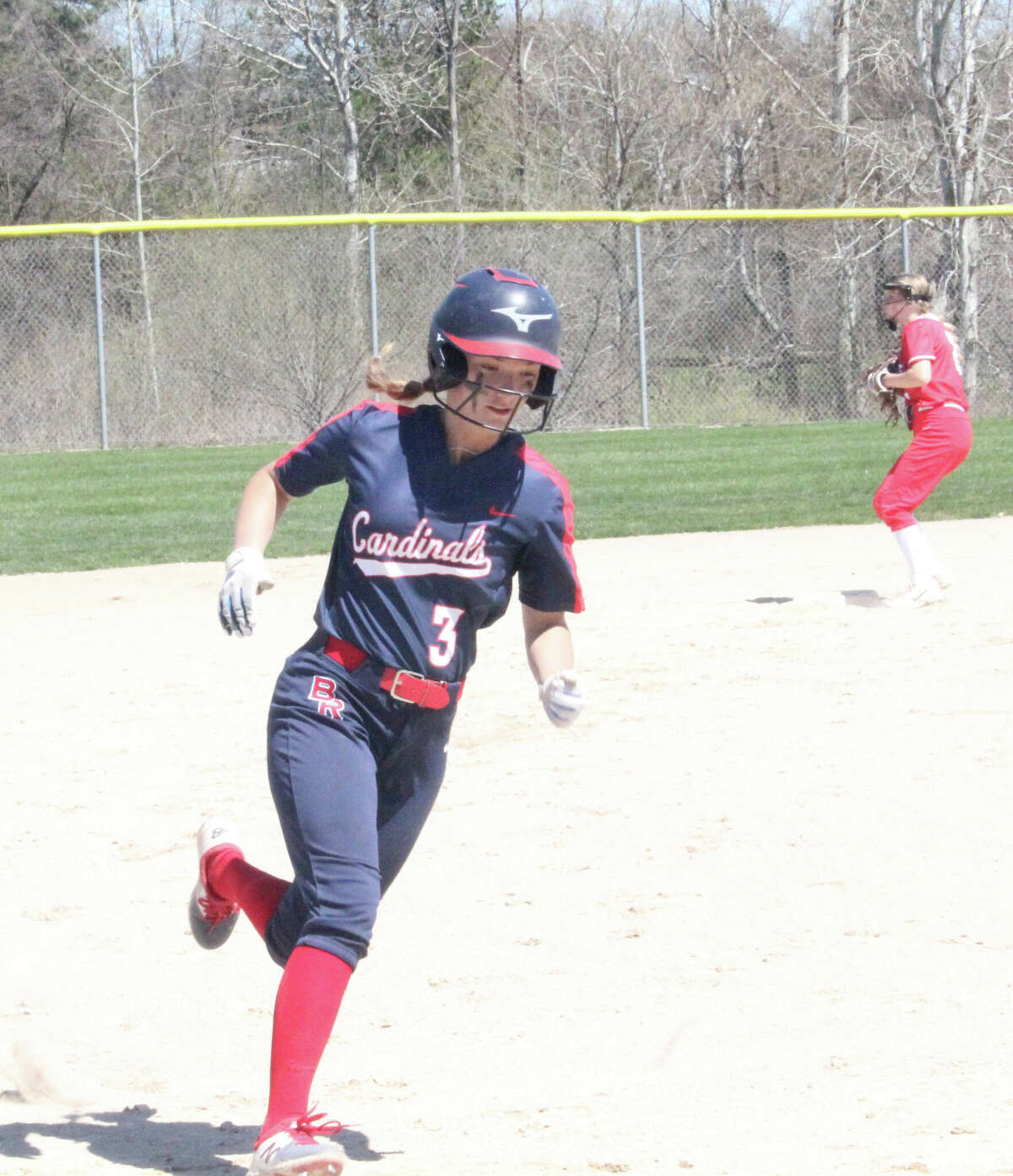 Hanna Smith rounds third base and heads for home in a Big Rapids softball game earlier this season.