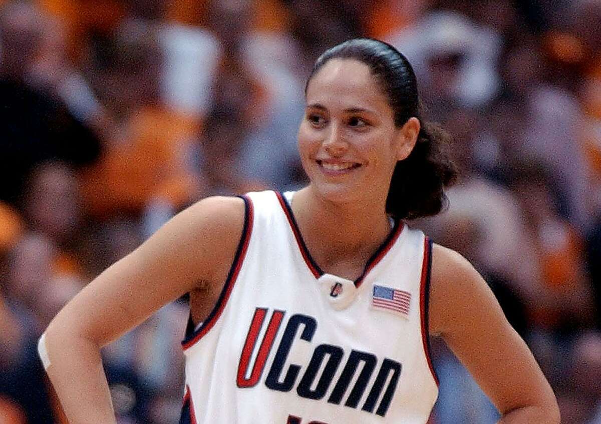 Sue Bird, UConn is all smiles during second half action at the Alamodome in San Antonio Friday March 29, 2002.