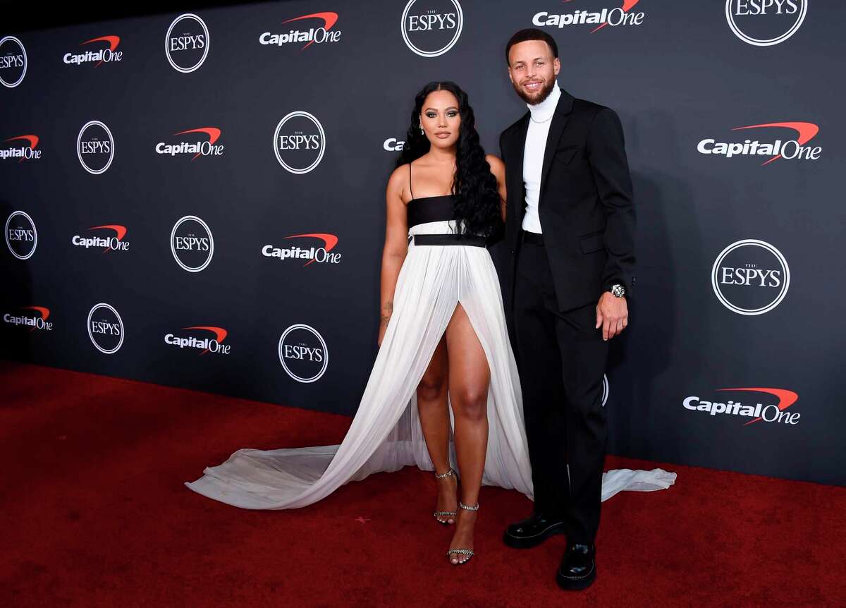 NBA basketball player Stephen Curry, of the Golden State Warriors, right, and Ayesha Curry arrive at the ESPY Awards on Wednesday, July 20, 2022, at the Dolby Theatre in Los Angeles. (Photo by Jordan Strauss/Invision/AP)