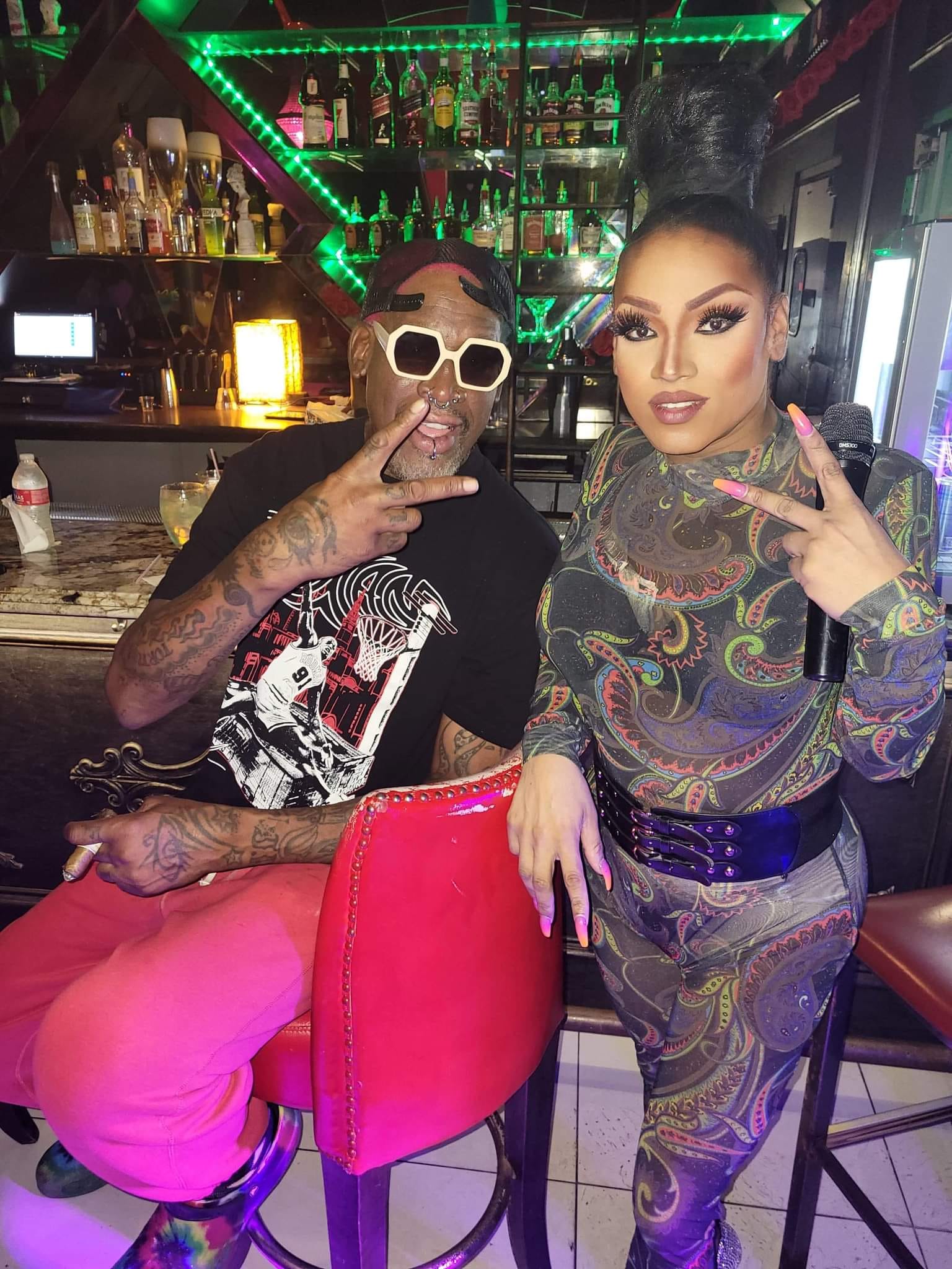 Dennis Rodman spotted at downtown Houston drag show