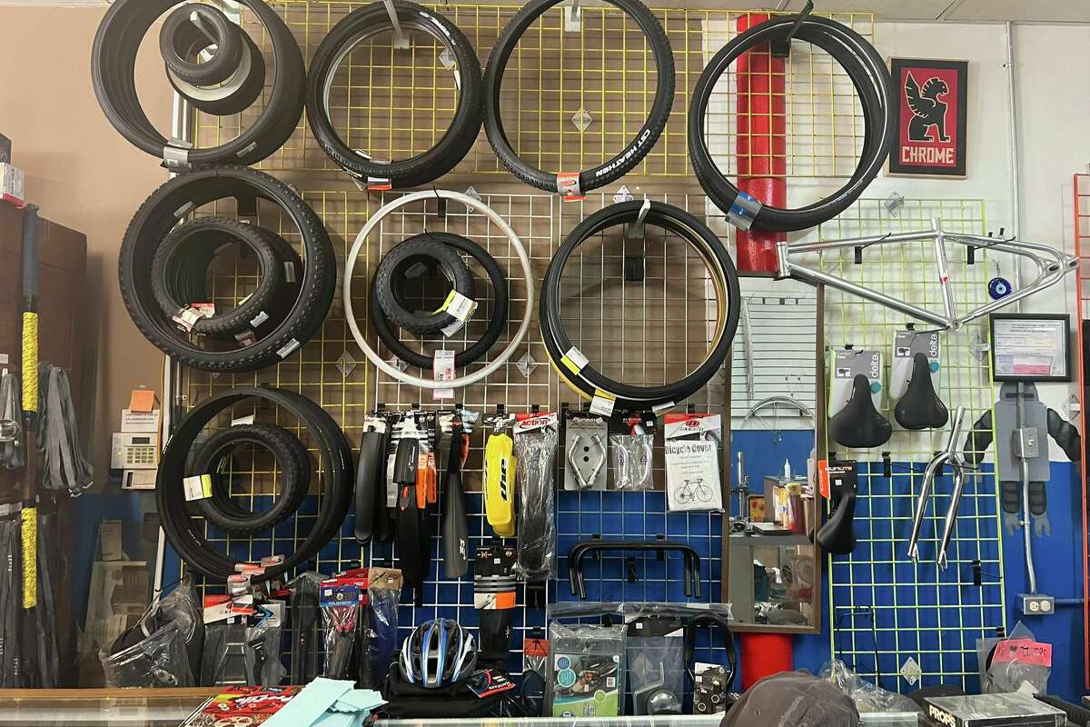 Tire replacements are the most requested repairs at the San Antonio Bike Shop. 