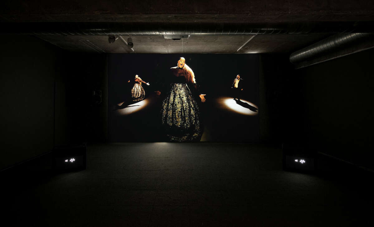 A scene from Mariah Garnett's video installation The Pow'r of Life is Love, featuring soprano Breanna Elyce Sinclairé and tenor Christopher Paul Craig.