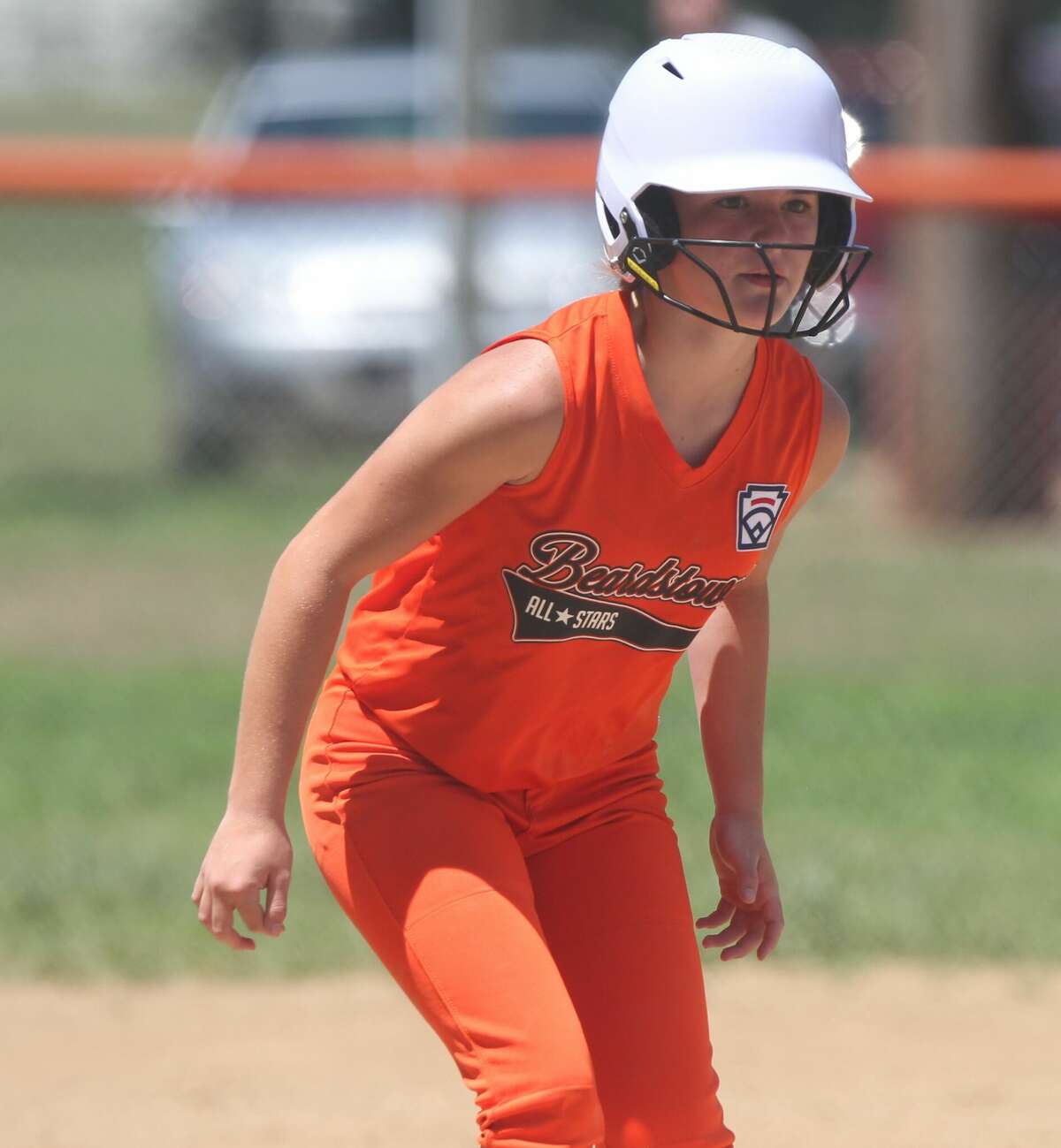 Action from the Beardstown 11-12 All-Star softball team's 12-2 win over Rushville in the district championship game in Beardstown last week