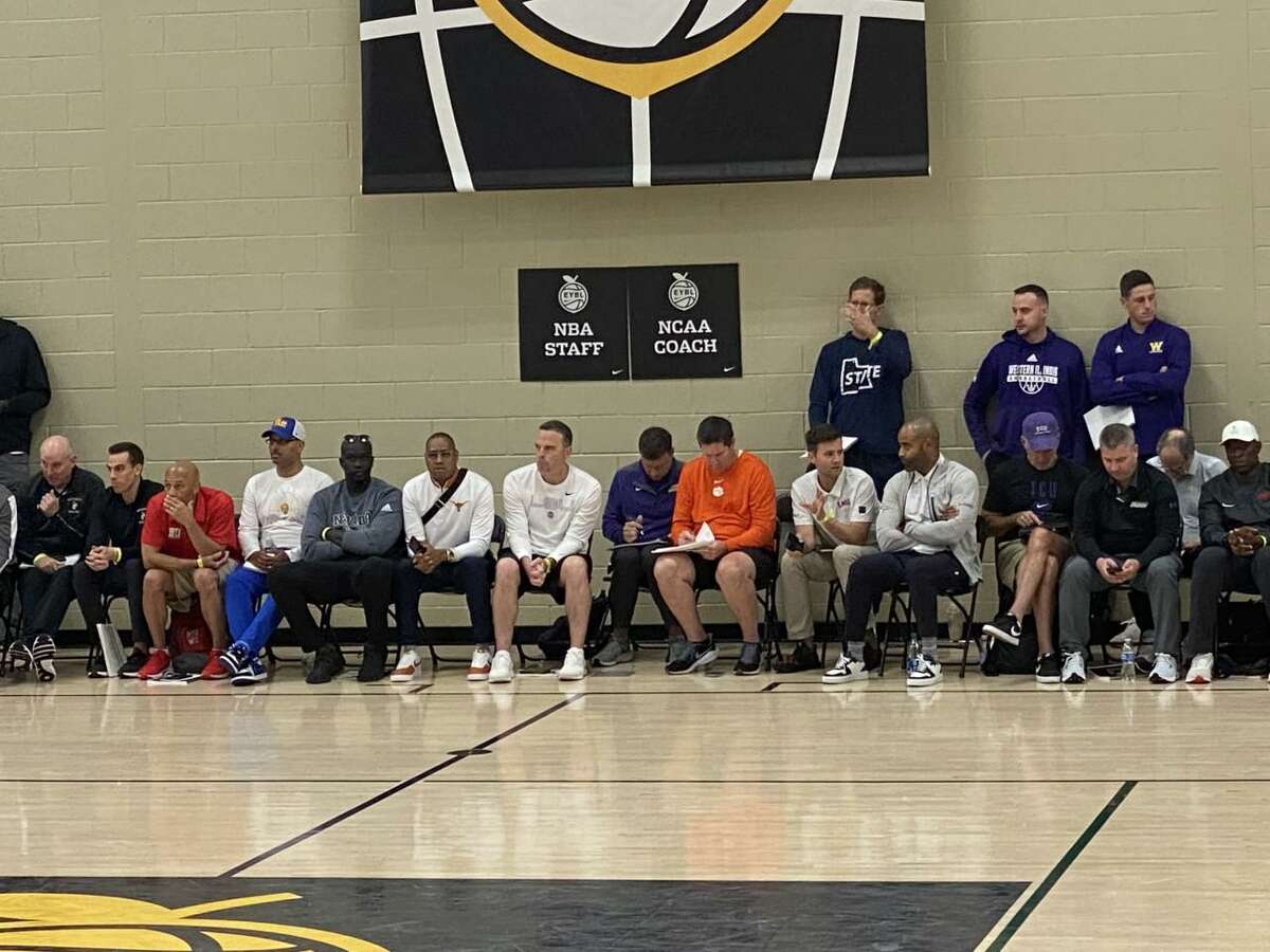 College coaches pack the sidelines of recent games at the Peach Jam.