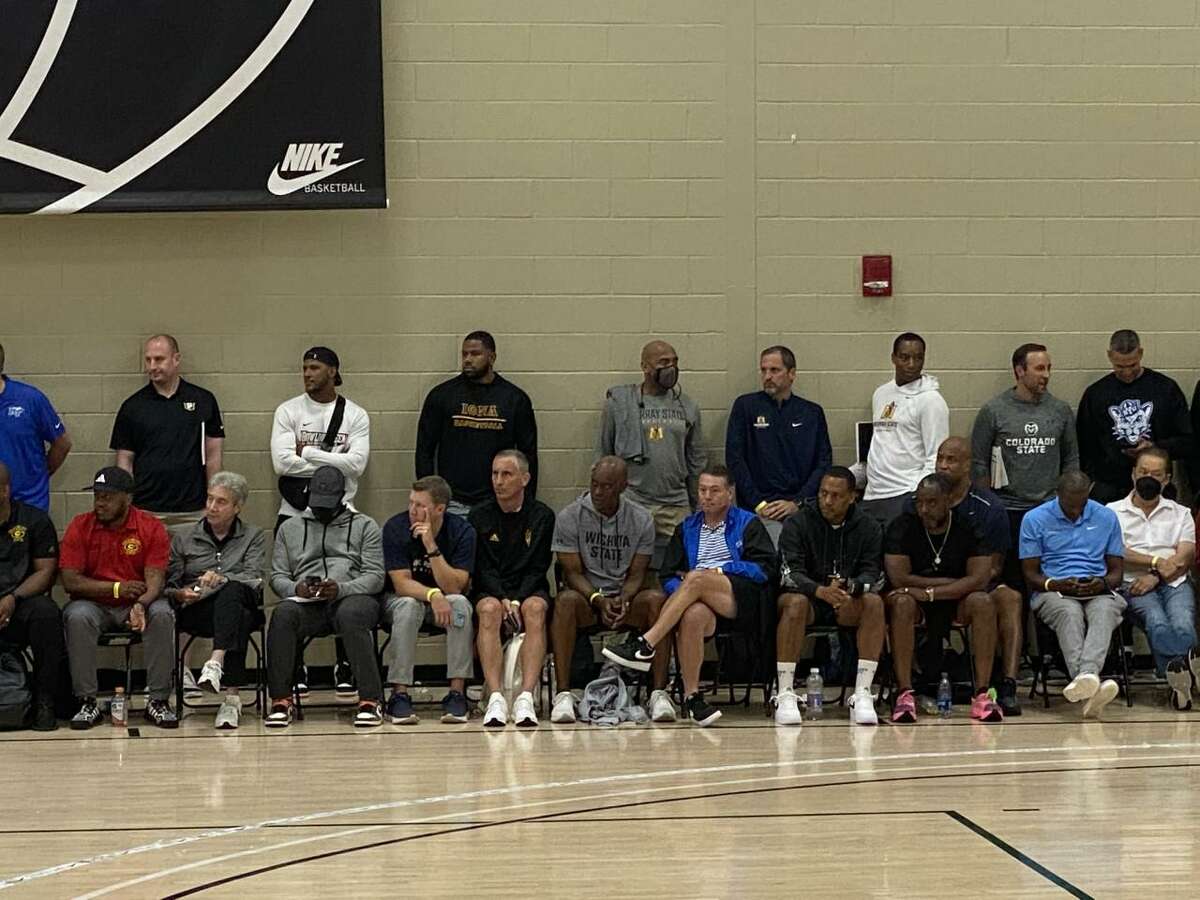 College coaches pack the sidelines of recent games at the Peach Jam.