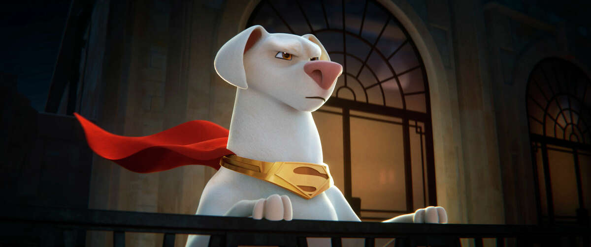 Krypto, voiced by Dwayne Johnson, is seen in "DC League of Super Pets."