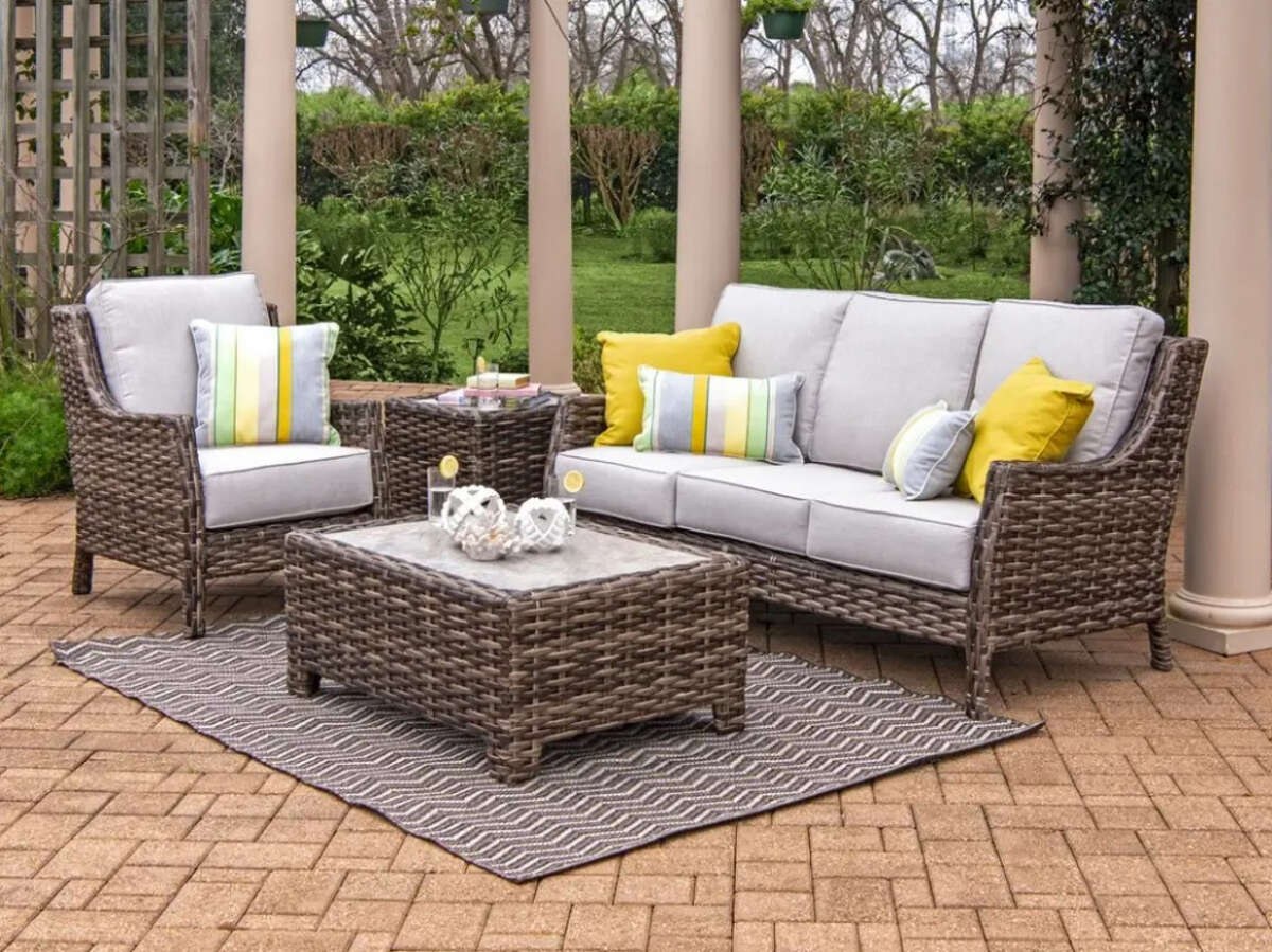 The Fortunoff Backyard Store has a variety of high-quality materials available, including this Cabo Outdoor Wicker seating set. 
