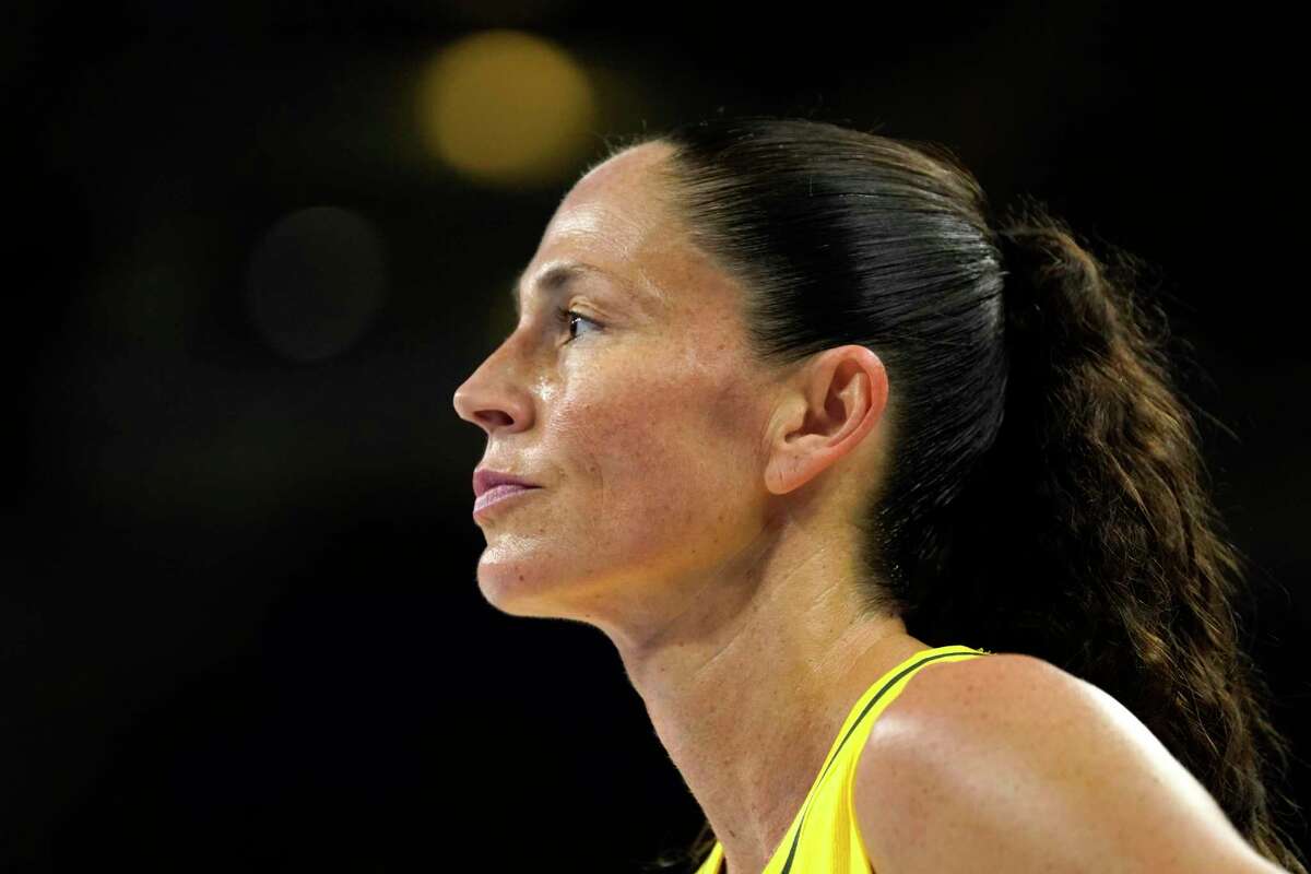 The Seattle Storm’s Sue Bird wants for play to resume during a game against the Chicago Sky on Wednesday.