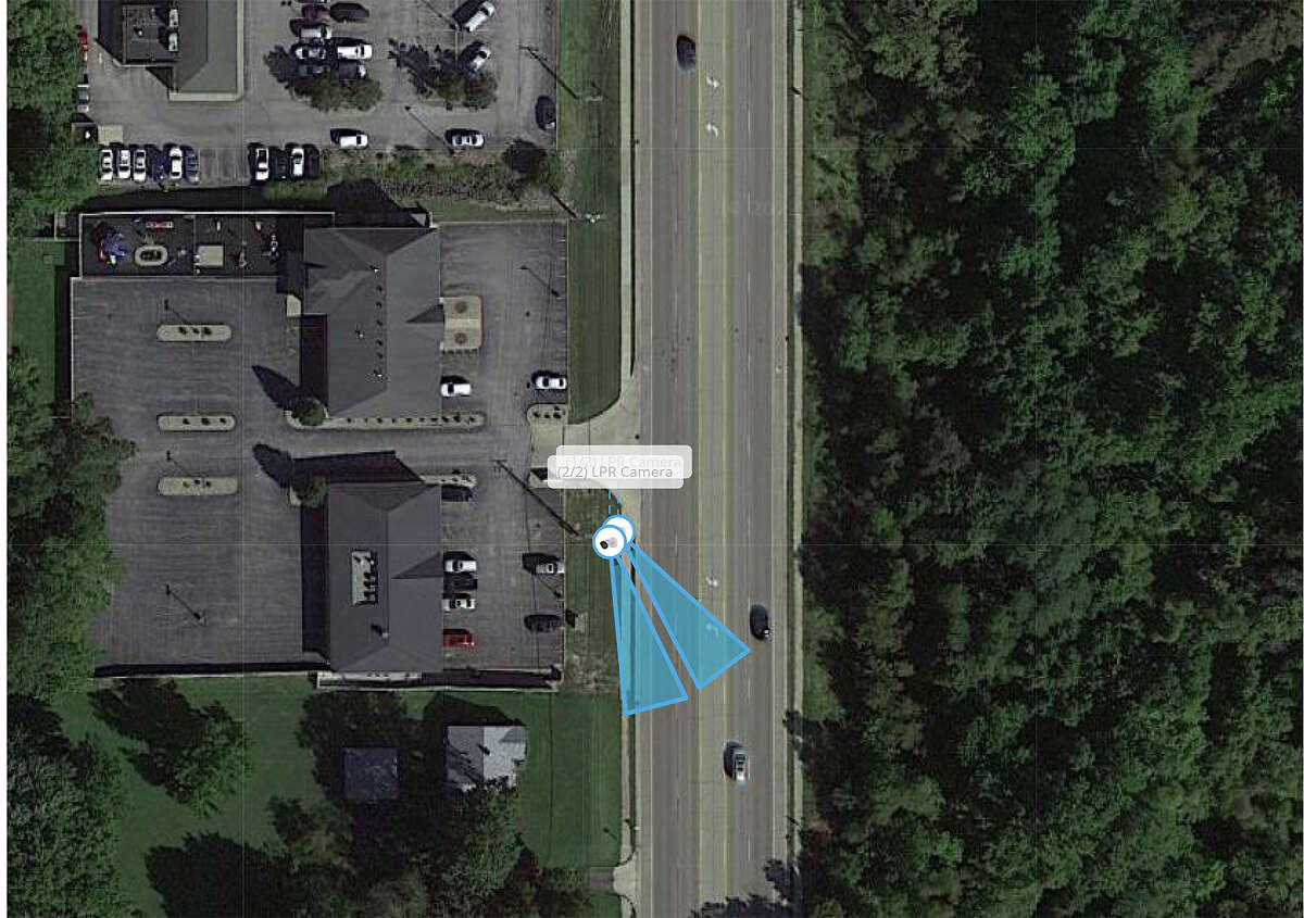 This photo illustration shows where a pair of license plate recognition (LPR) cameras is planned to go on southbound Route 159, just north of Edwards Drive and Interstate 270. They will complement a pair put in on the northbound side of the route previously. 