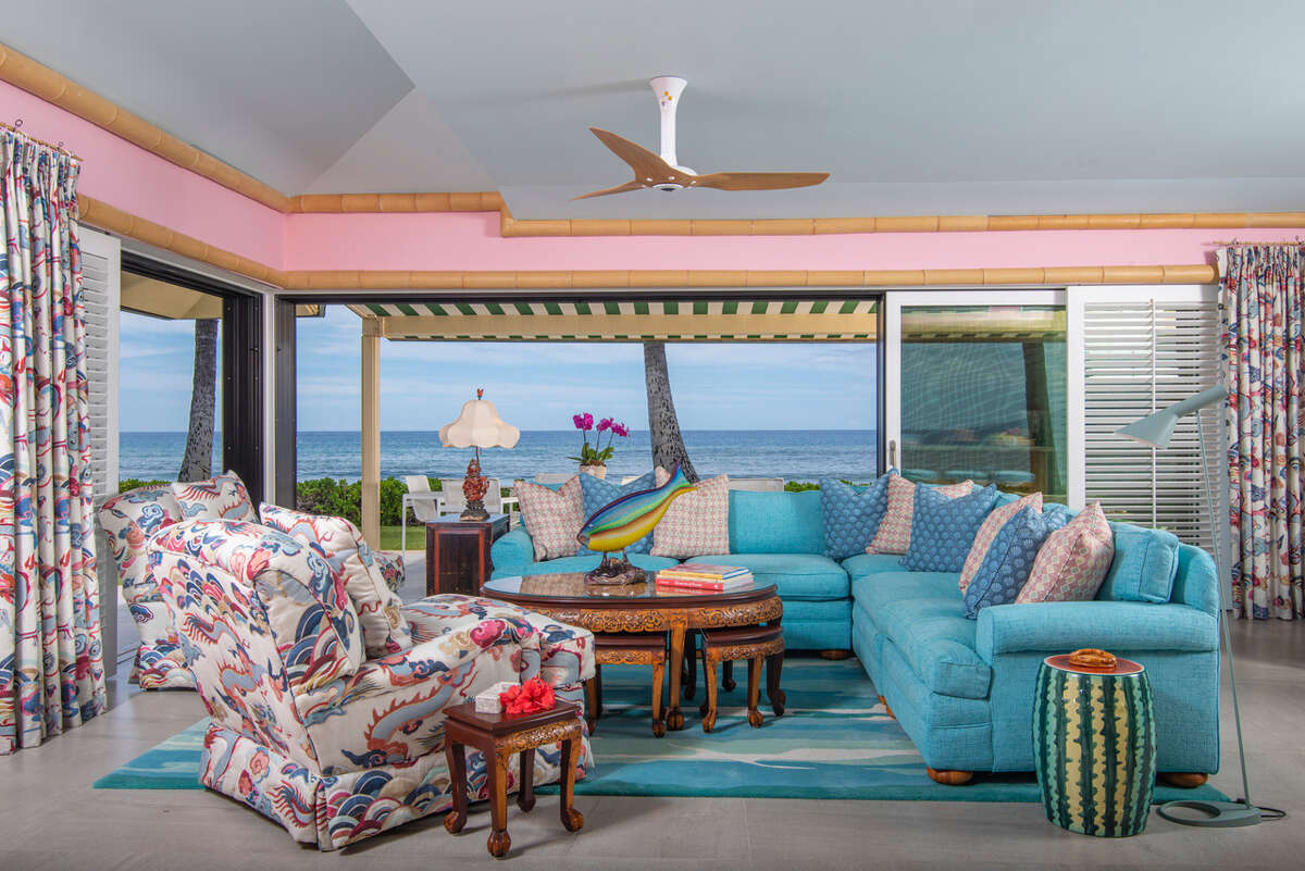 A private residence on Maui, Hawaii, decorated by Carleton Varney.