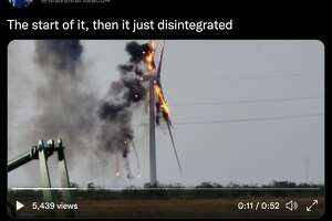Watch this West Texas wind turbine burst into flames