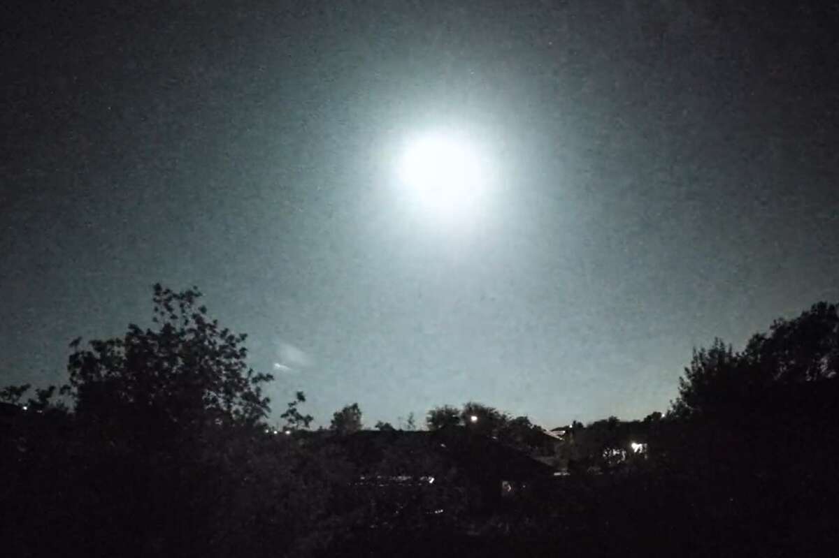 Armando Pena Jr. captured a meteor flying over Hutto, Texas Sunday night. 