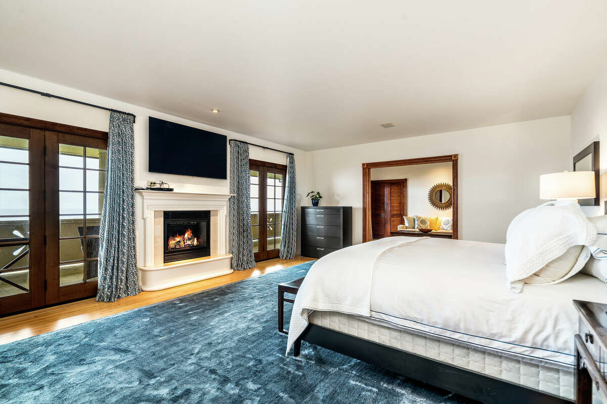 One of the mansion's five bedrooms.