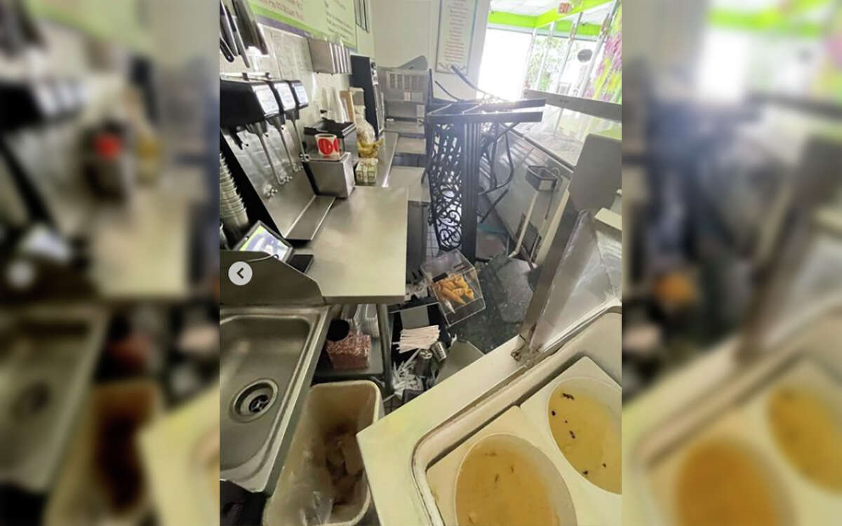 An interior view of the damages that amounted to about $100,000.