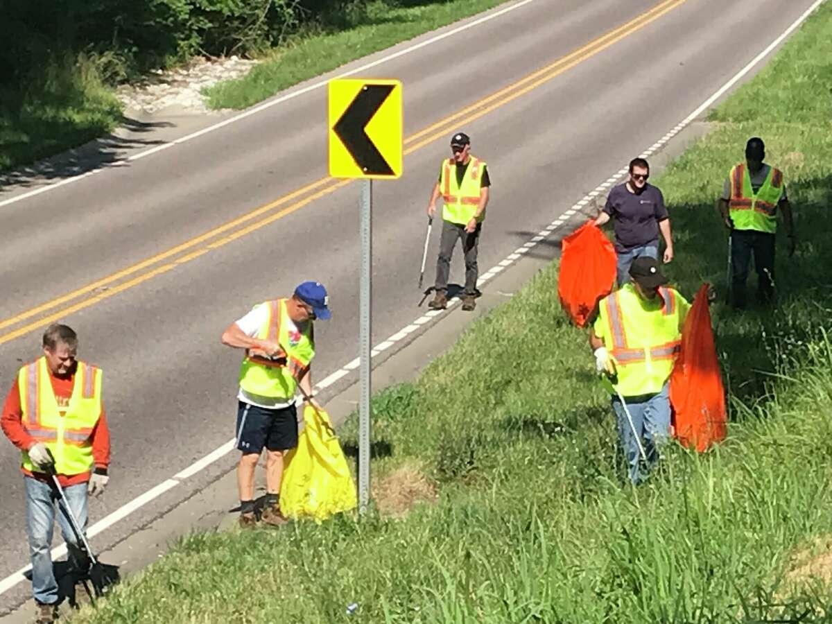 Edwardsville Knights of Columbus Council 1143 began its quarterly highway cleanup duties on Illinois State Route 143 just east of town earlier this month.