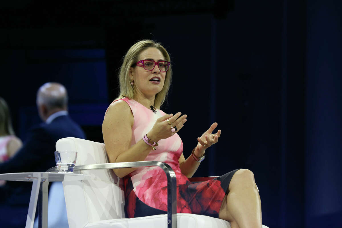 Sen. Kyrsten Sinema onstage during a panel at the 2022 Goldman Sachs 10,000 Small Businesses Summit at Gaylord National Resort & Convention Center on July 19, 2022 in National Harbor, Maryland. 