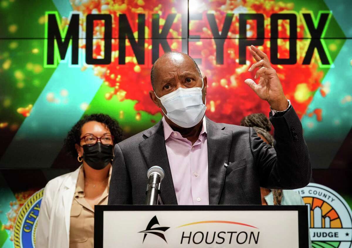 Houston Mayor Sylvester Turner speaks during a press conference about growing Monkeypox infections Monday, July 25, 2022, at Houston TranStar headquarters in Houston. Turner and Harris County Judge Lina Hidalgo asked the federal government for additional vaccine doses due to rising, but still relatively small, numbers of cases. “We need more vaccine,” Turner said. He said they were watching growing caseloads in other major American cities.