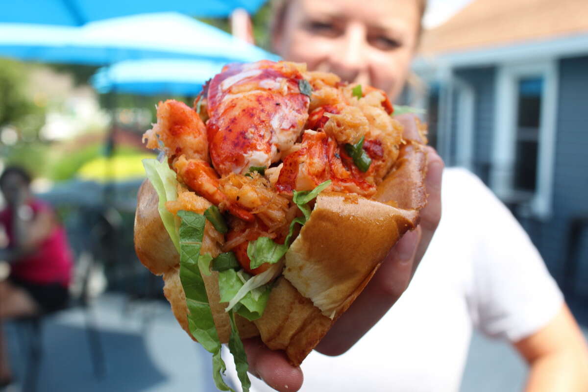 A lobster roll at Flander's Fish Market in East Lyme, Conn.