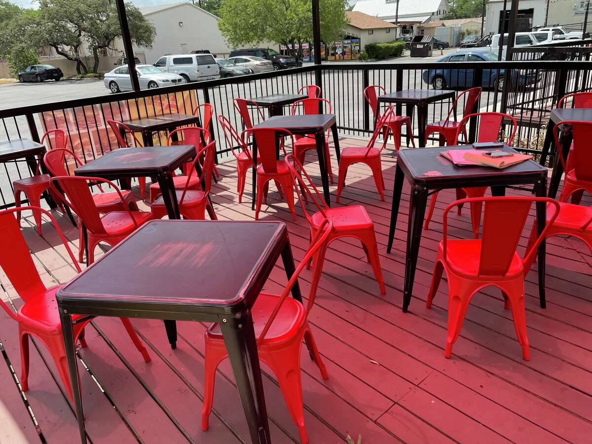 The deck at Krazy Katsu, which is expected to open Saturday.