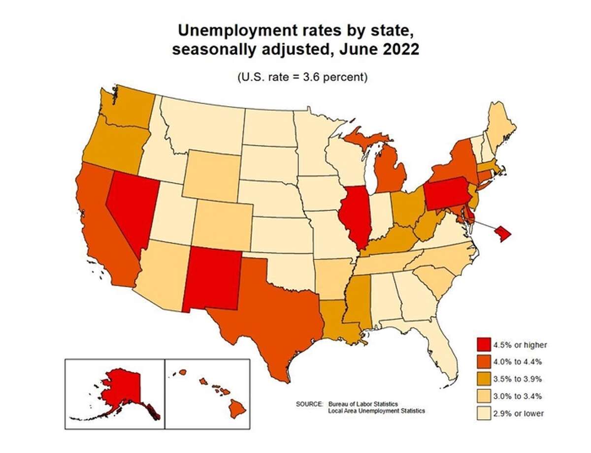 The state's unemployment rate fell to 4.5% in June, but it remained higher than the national average.
