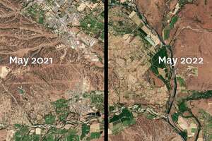 These before and after images show the devastating effects of California’s drought — from space