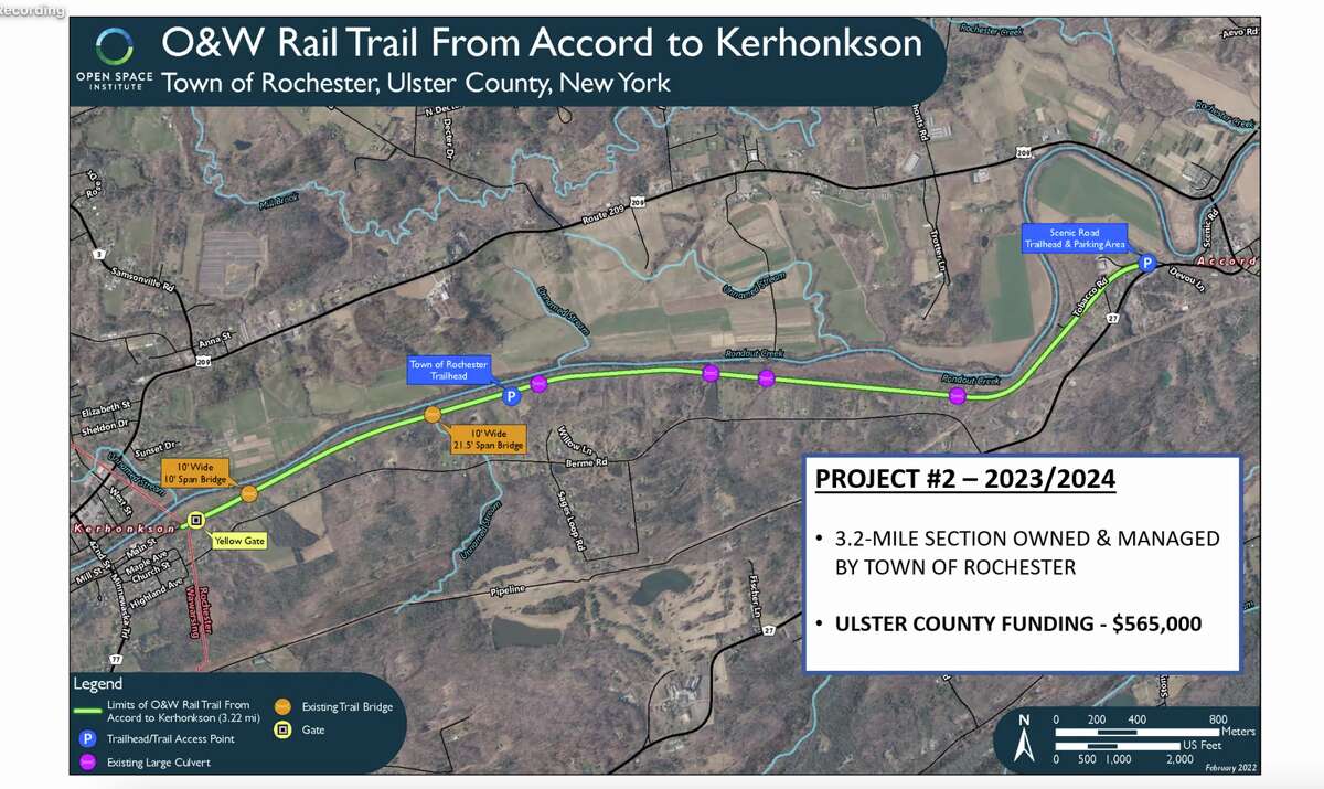 The first of the O&W projects is a new trail that will connect the hamlets of Accord and Kerhonkson, both in the town of Rochester.