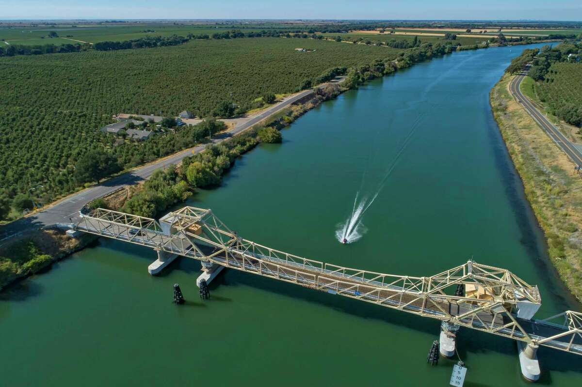 The proposed delta tunnel project would draw water from the Sacramento River at the north end of the delta.