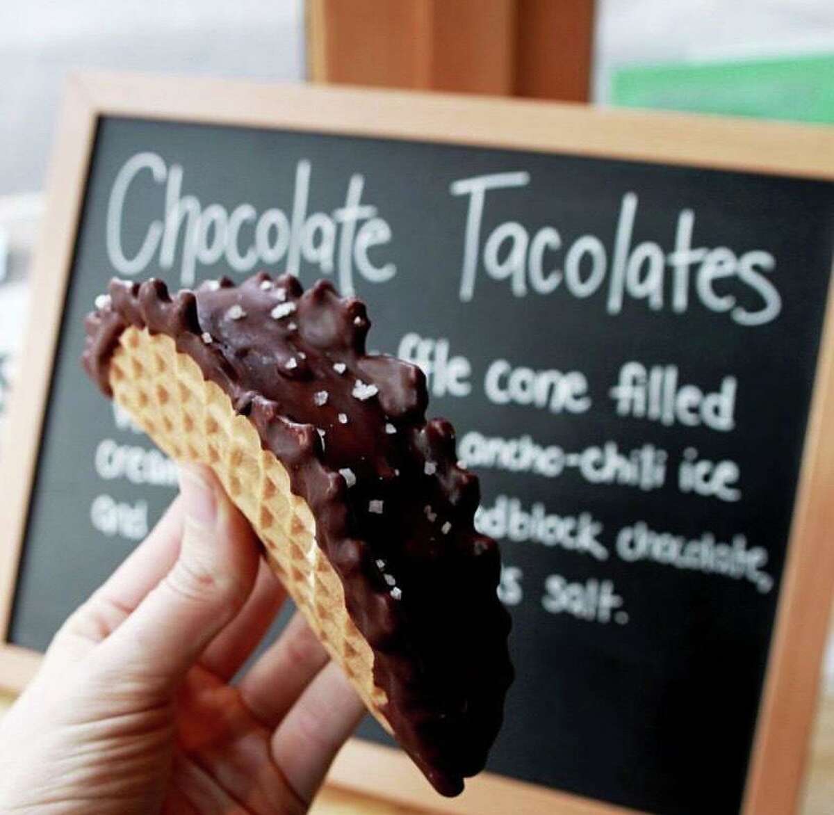 The chocolate tacolate is Salt & Straw’s version of the Choco Taco, which has been discontinued.