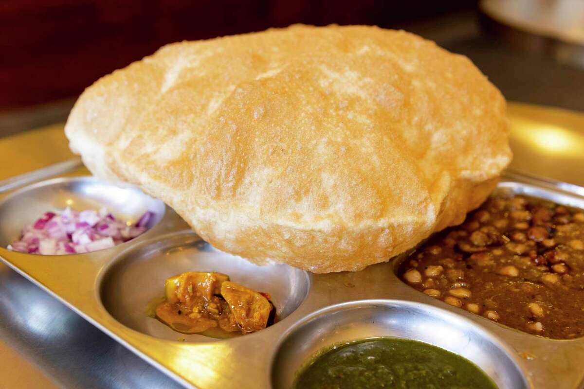 The Cholle Bhature at Vik’s Chaat in Berkeley, Calif. Tuesday, July 26, 2022. This classic market and cafeteria was a convenient and recurring choice for senior editor Janelle Bitker.