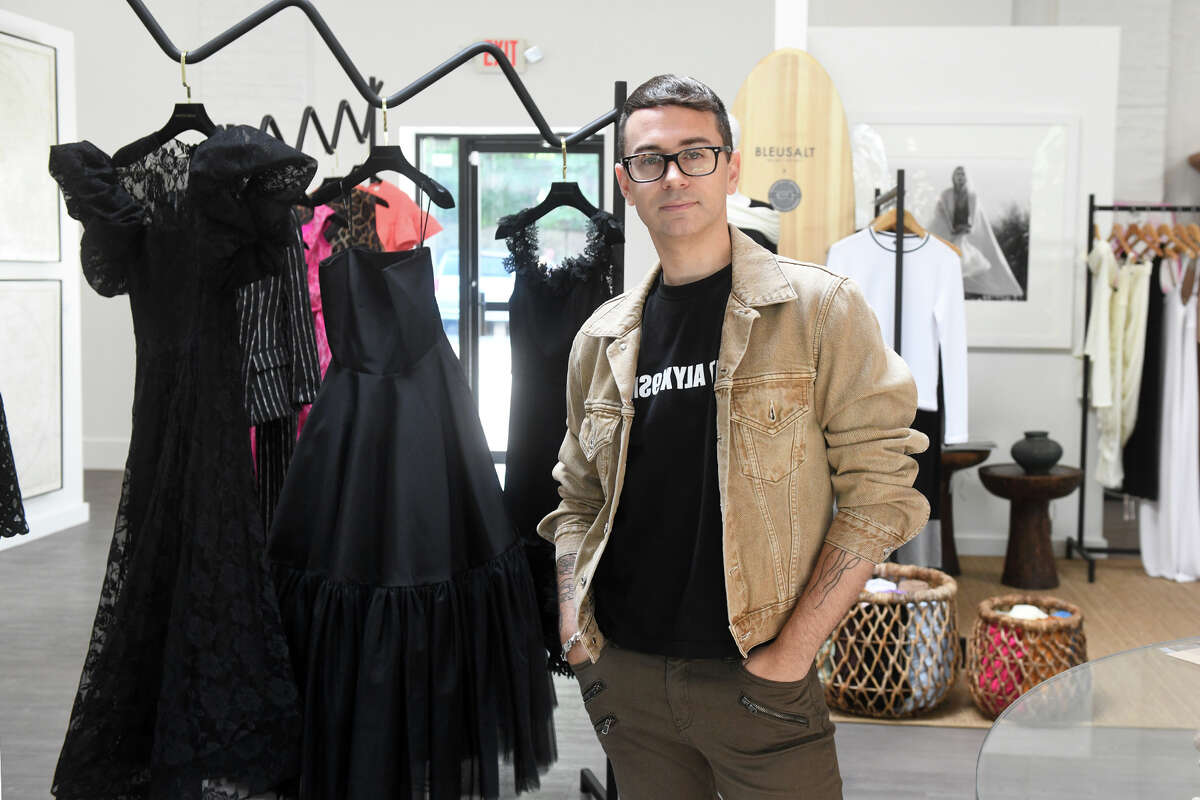 Christian Siriano poses at The Collective West, in Westport, Conn. July 28, 2022.