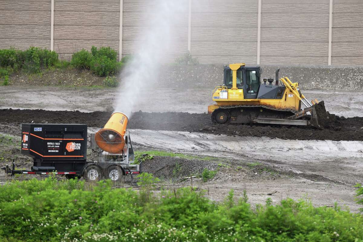 Remediation efforts continue at the Raymark Industries, Inc. Superfund Site, in Stratford, Conn. June 2, 2022.