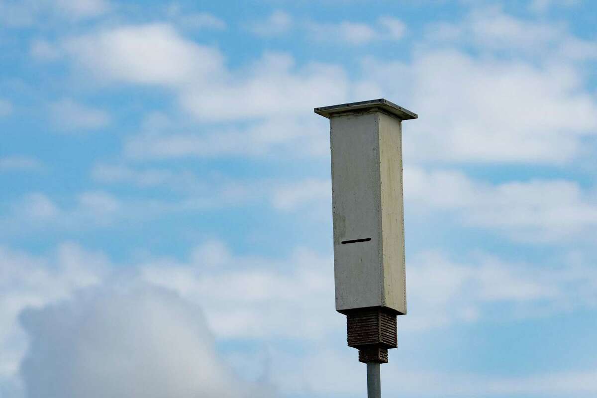 Several bat boxes are placed at Exploration Green. Bats are one form of nature's pest control, as they come to feed on mosquitoes and other insects at night.